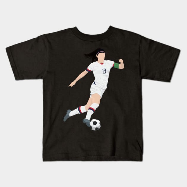 Female soccer player with the ball Kids T-Shirt by RockyDesigns